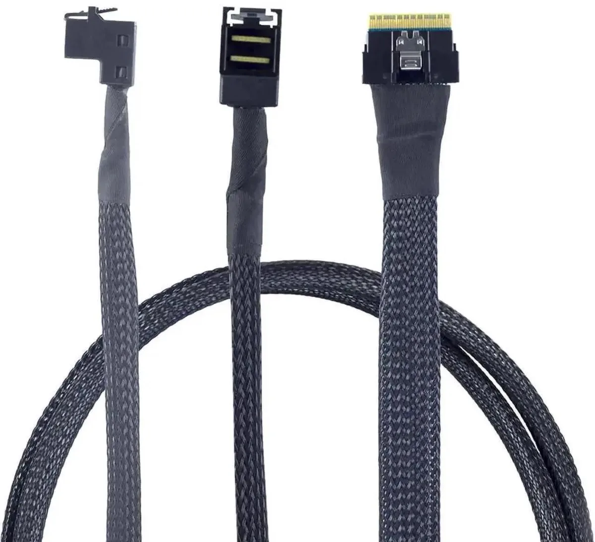 SMUGDESK SMUGDESK 0.5M Mini SAS SFF8654 8i 4.0 to Dual SFF8643 Cable 24Gbps 32AWG — product photo