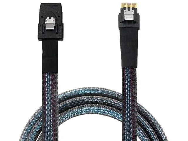 Fervit Fervit 2PCS Slim Line SAS 4.0 Cable SFF8654 4i 38Pin to SFF8087 4i 36Pin 1.6FT Black — product photo