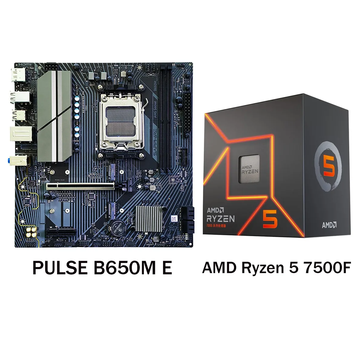Sapphire Tech Sapphire Tech PULSE B650M E AM5 Motherboard &amp; Ryzen 5 7500F CPU Combo — product photo