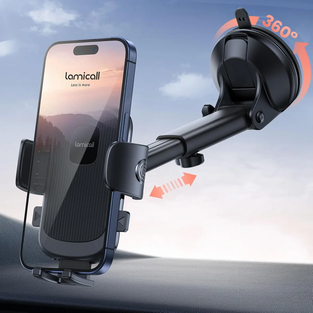Keyence Keyence Car Phone Holder 360° Rotation 4.7-7 inch Arm 32 kfg Suction Cup — product photo