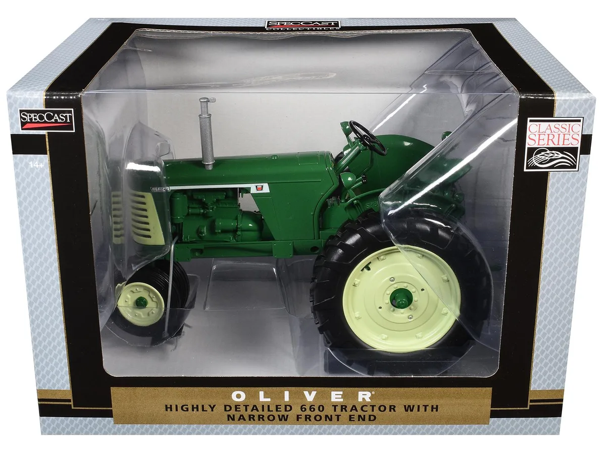 SpecCast Collectibles SpecCast Collectibles Oliver 660 Narrow Front Tractor Green Classic Series 1/16 Diecast Hobby Collectible — product photo