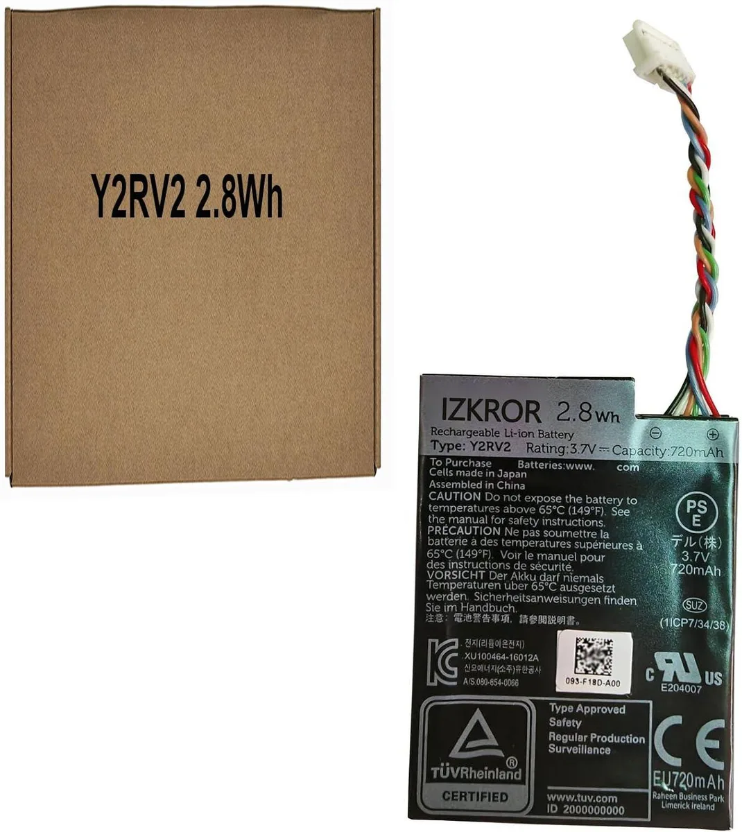 NShi NShi Y2RV2 2.8Wh 720mAh 3.7V laptop battery — product photo