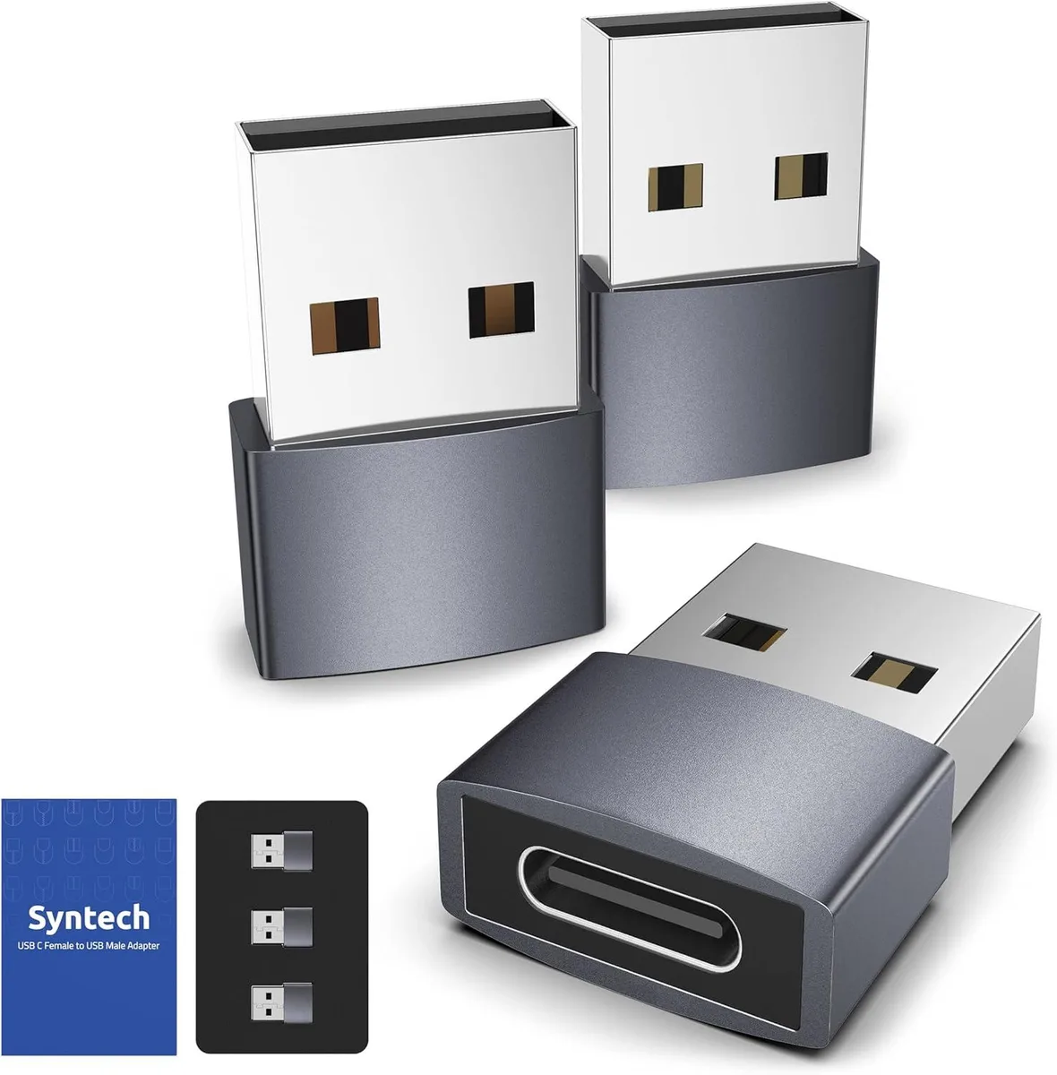 Brainwavz Brainwavz USB C Female to USB Male Adapter Pack of 3 Aluminum — product photo