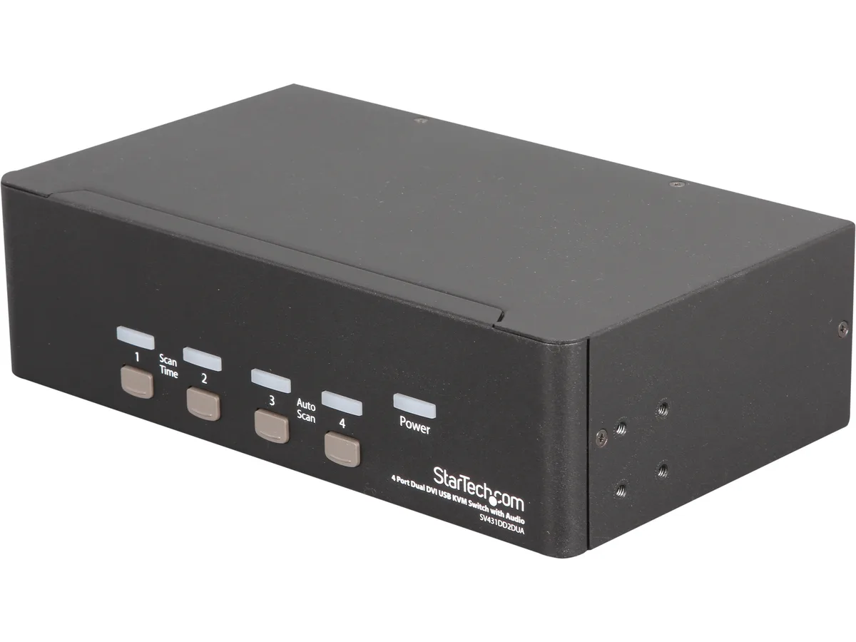 STARTECH STARTECH SV431DD2DUA 4-Port Dual DVI KVM Switch with Audio and USB 2.0 Hub — product photo