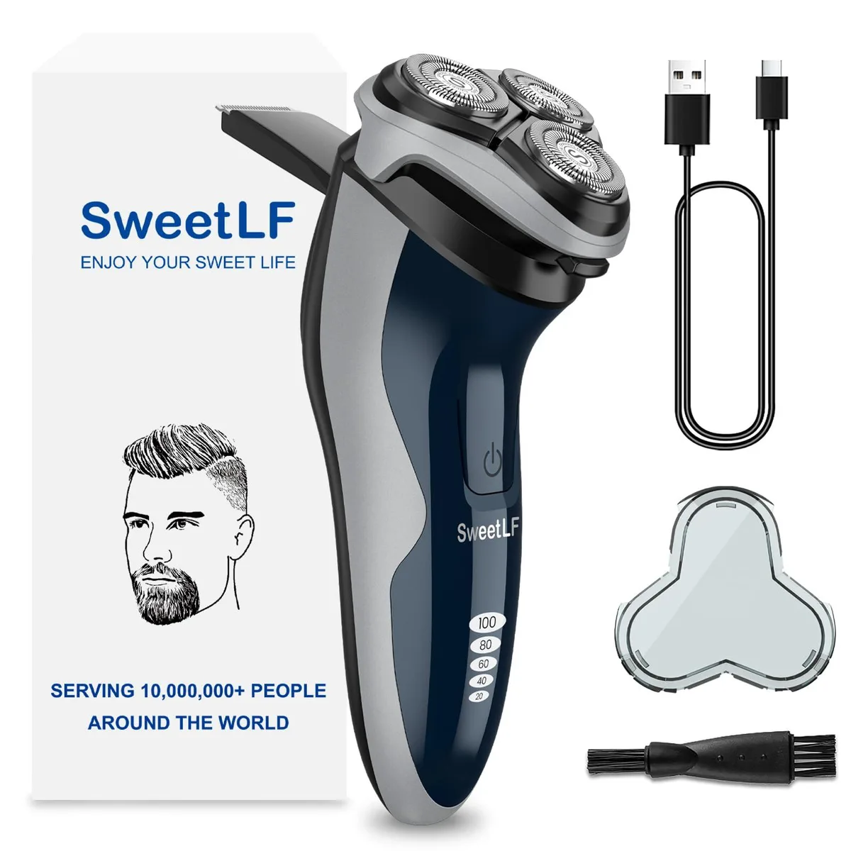  SweetLF SWS7105 Rotary Shaver Dark Blue — product photo