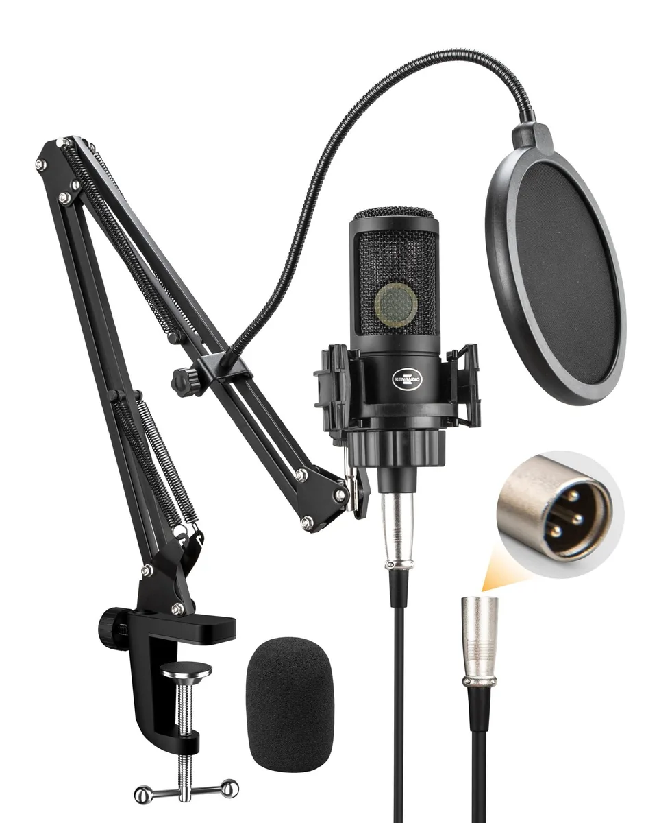 KENBAIDIO 308 XLR Microphone 26mm Boom Arm Kit — product photo