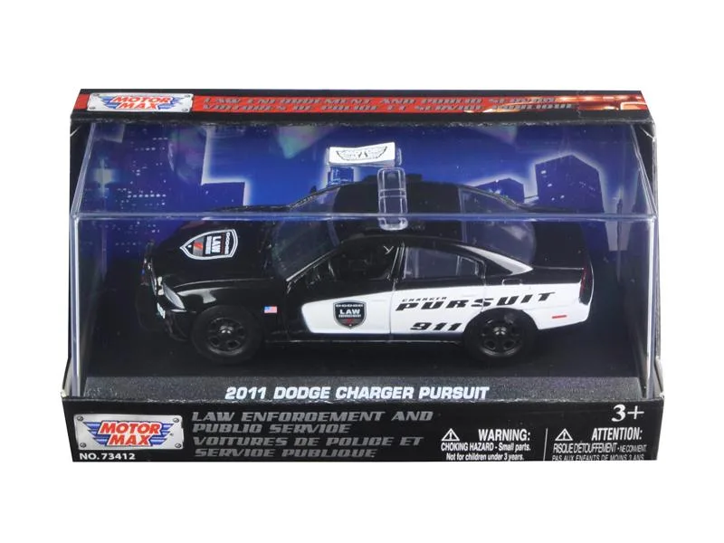 MOTORMAX MOTORMAX 2011 Dodge Charger Pursuit Police Car 1/43 Display Showcase — product photo