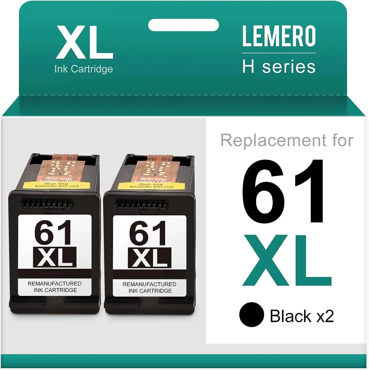Two black rectangular ink cartridges side by side