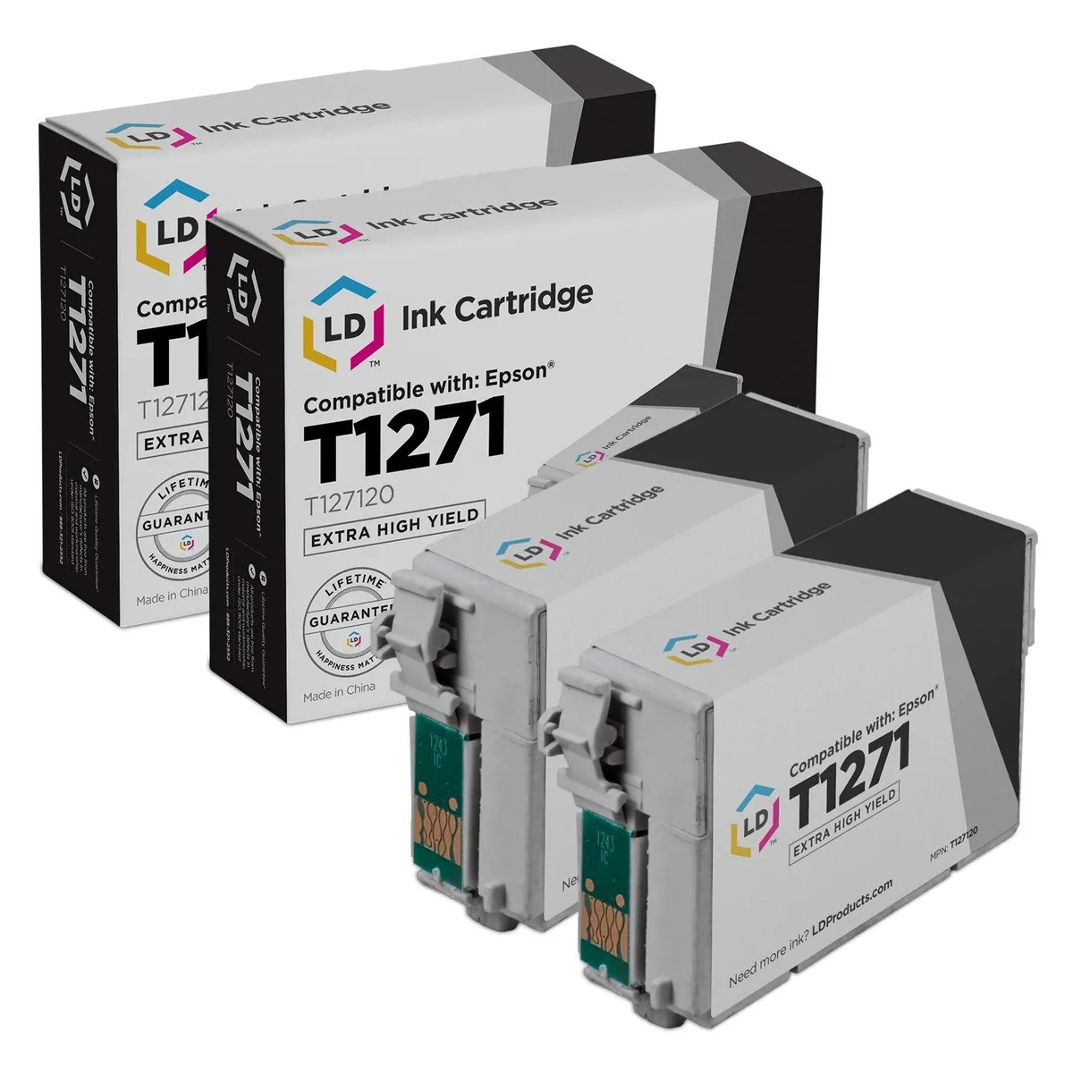 LD Products LD Products Remanufactured Ink Cartridge for Epson T127120 Black 2-Pack — product photo