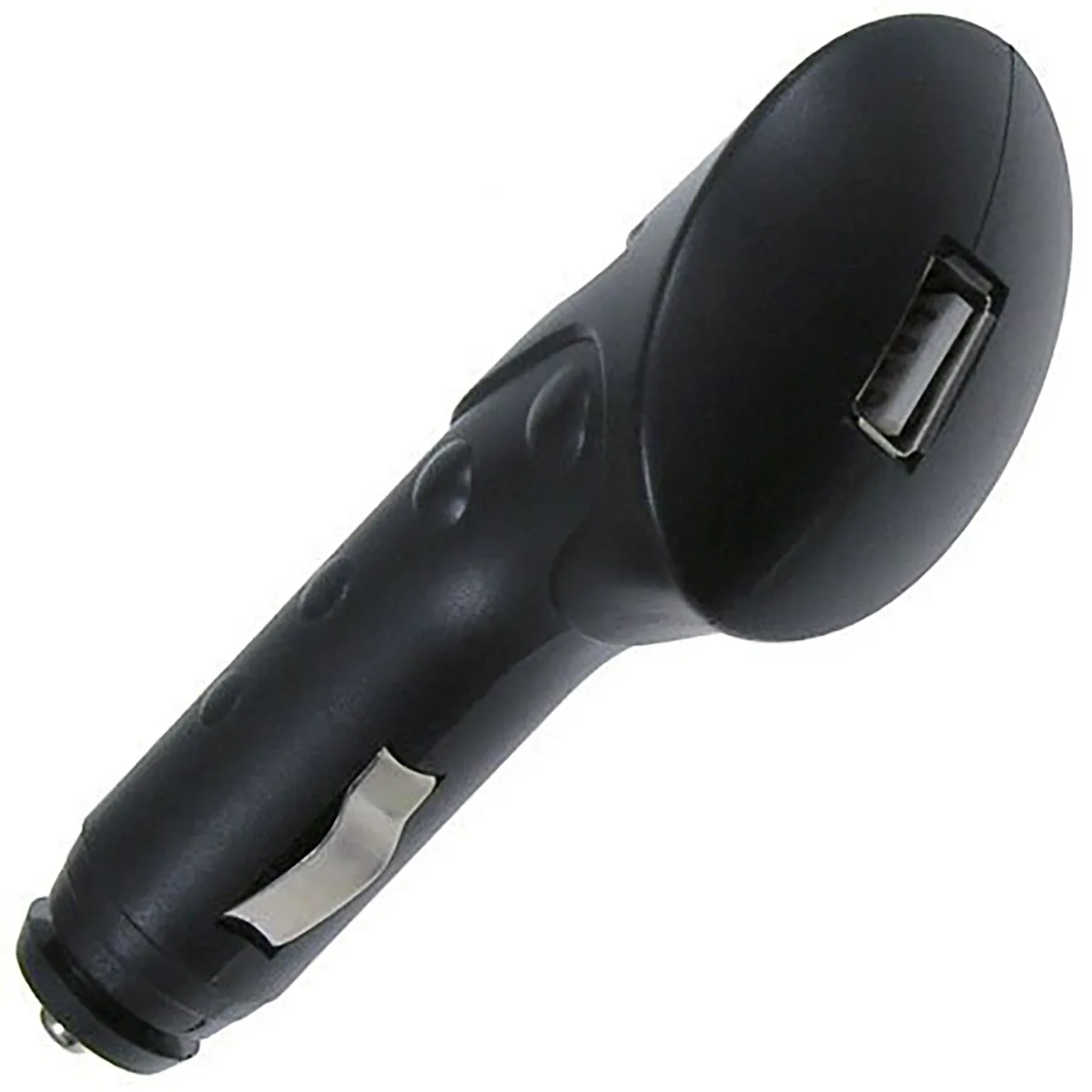 Black rectangular car charger adapter with USB port