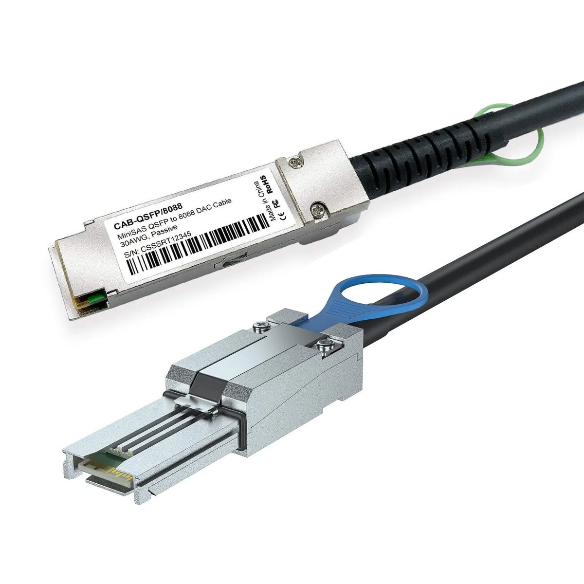 Vszerda Vszerda QSFP+ SFF-8436 to SFF-8088 SAS Cable 3.3ft 100-Ohm Copper Passive — product photo