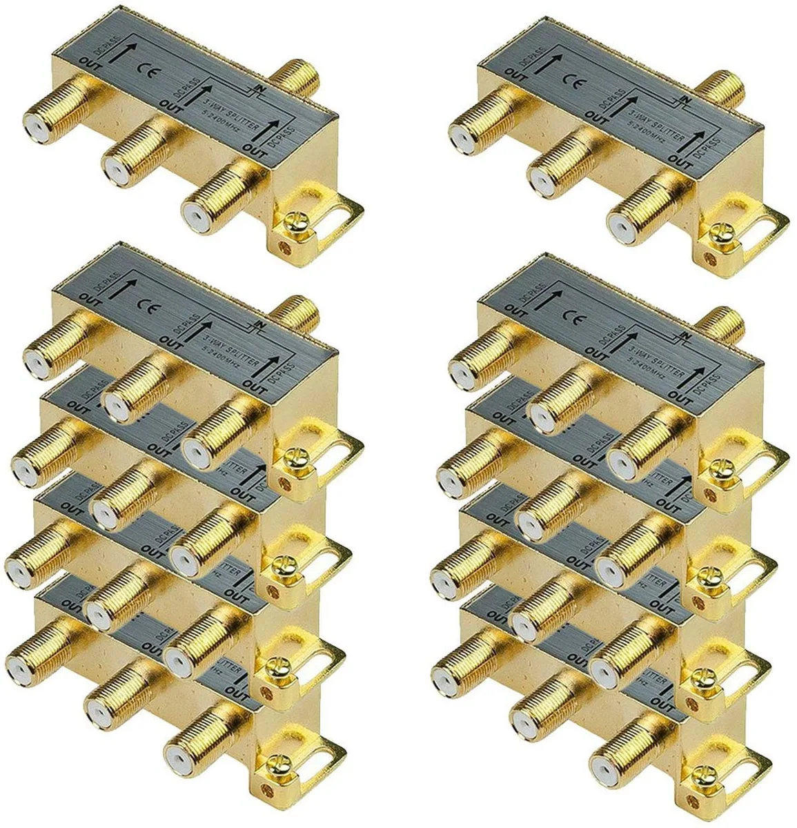 iMBAPrice iMBAPrice 110014-10 10-Pack 2.4 GHz 3-Way Coaxial Splitter — product photo