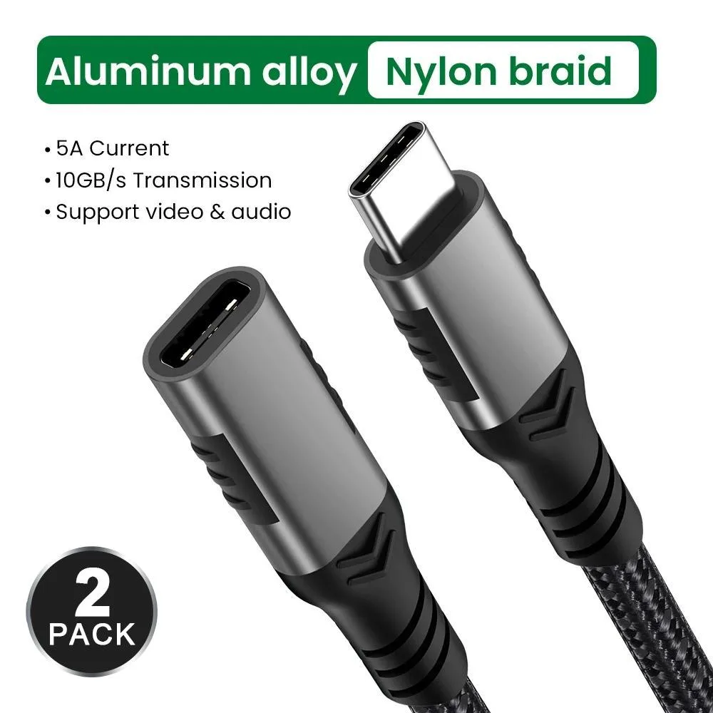 LUOM LUOM PQ068 USB 3.2 Type-C Extension Cable 10ft 2-Pack — product photo
