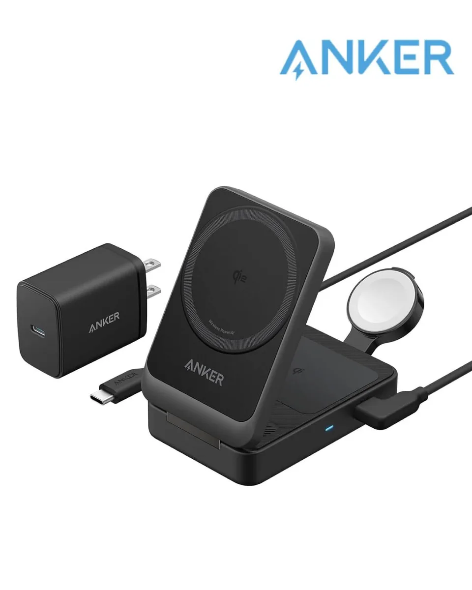 Anker Anker MagGo 3-in-1 Qi2 15W Foldable Wireless Charger Black — product photo