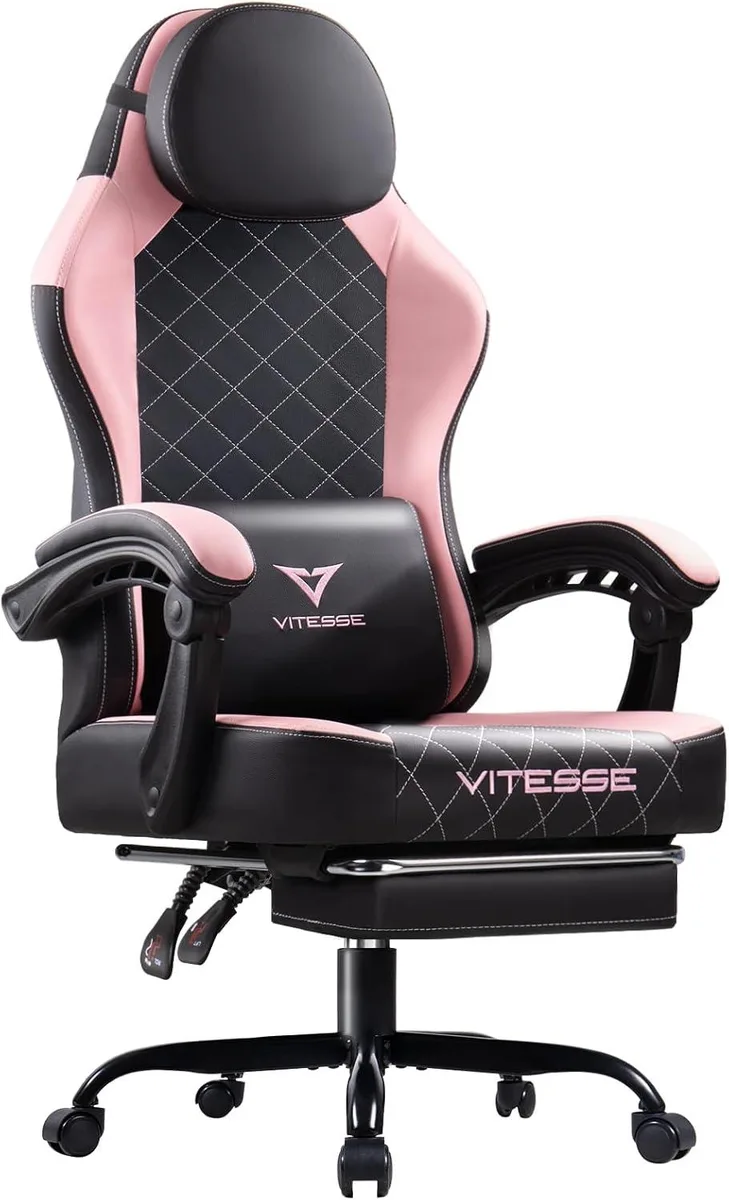 Vitesse Vitesse ML-KWFRC-PIK-202411 gaming chair pink 400 lb — product photo