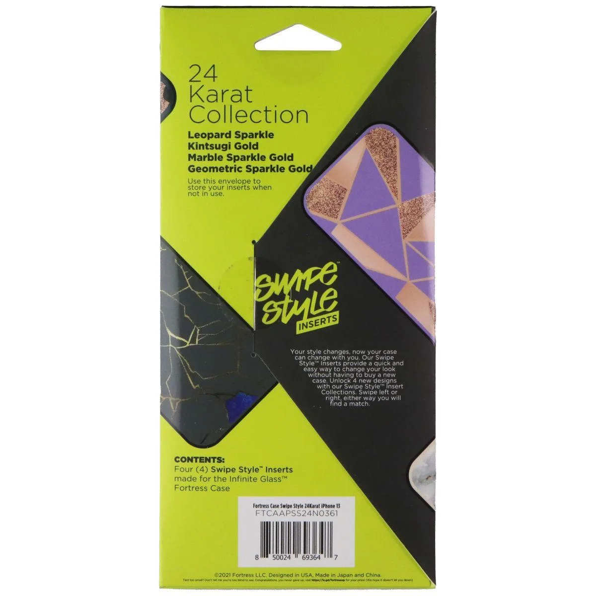 Fortress Press Fortress Press Swipe Style Inserts 4-Pack iPhone 13 24 Karat Collection — product photo