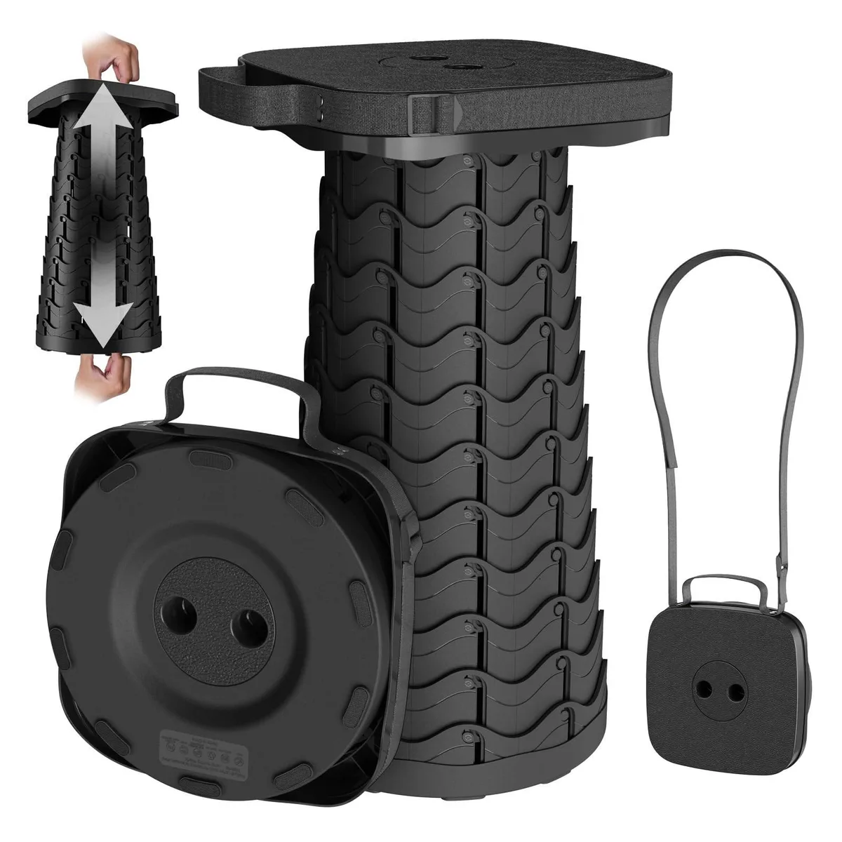 Guioiby 2026 Upgraded Portable Folding Stool Black 485lbs — product photo