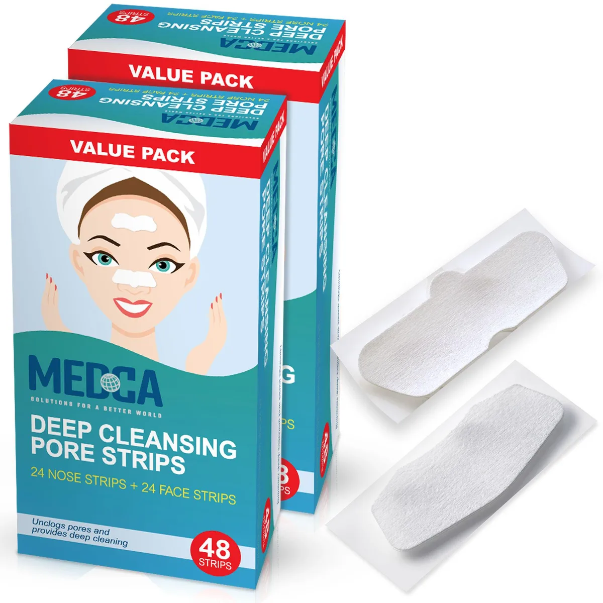 MEDca MEDca Blackhead Pore Strips 96 Count 48 Nose 48 Face — product photo