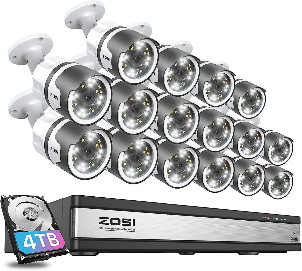 ZOSI technology Co., Ltd ZOSI 16CH 4K PoE Surveillance Security System 4TB 16×5MP — product photo