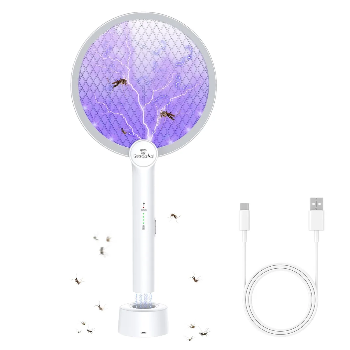  PALONE Bug Zapper Racket 2-Mode USB Rechargeable 4000V 1200mAh outdoor toy — product photo
