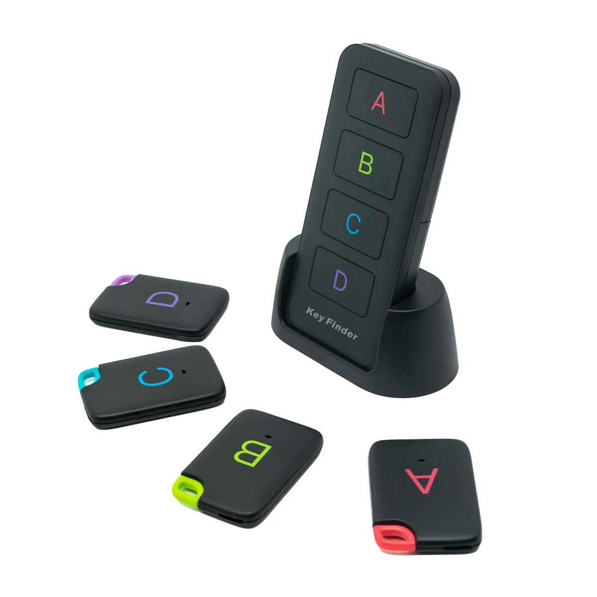 J-Tech Digital Inc. J-Tech Digital Inc. JTD-KF4B Wireless RF Key Finder Kit, 1 Transmitter &amp; 4 Receivers — product photo