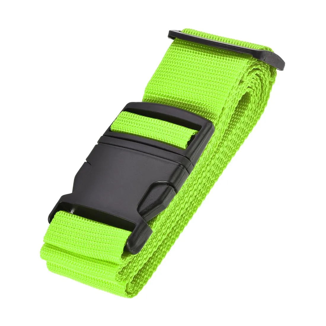 Light green polypropylene luggage strap with buckle and label window, 200 cm long