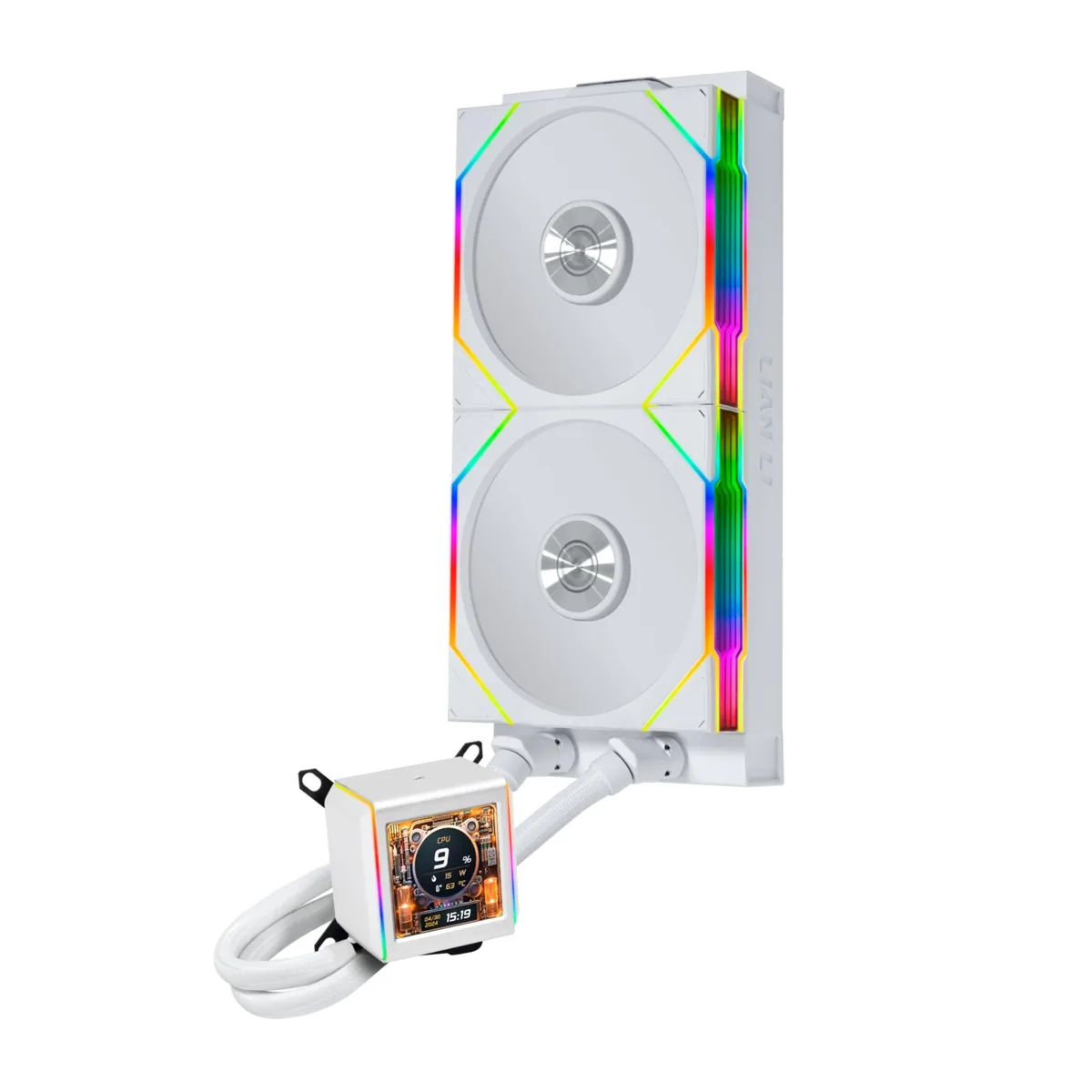 Lian Li Lian Li Galahad II LCD TL 280mm liquid cooler 2.88" screen 2x 140mm wireless fans black — product photo