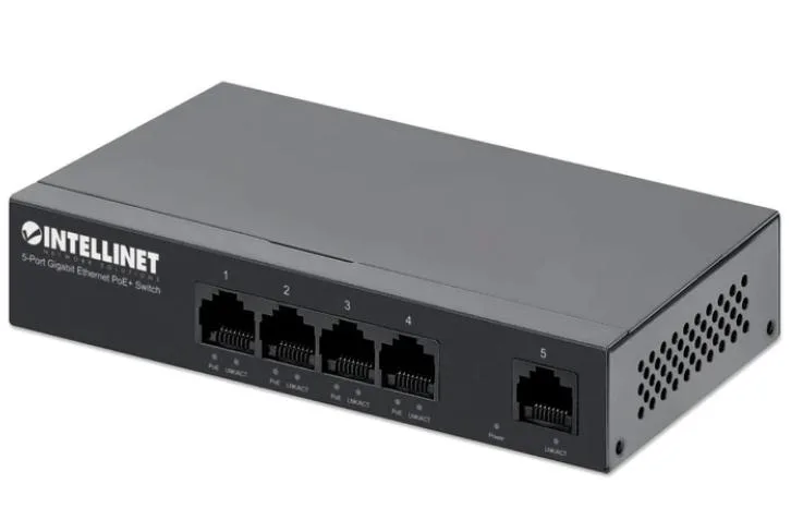 Intellinet Network Solutions Intellinet Network Solutions 5-Port Gigabit PoE+ Switch 40W Budget — product photo