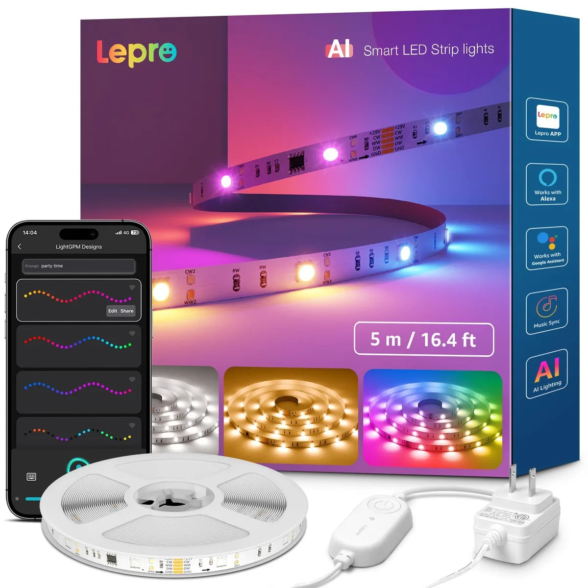  Lepro S2-5 Smart Plug 16.4 ft 18 W 29 V 0.51 lb — product photo