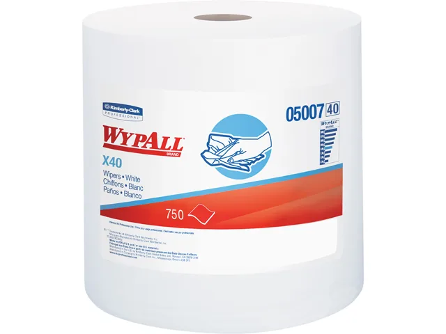 WypAll WypAll 05007 L40 Cleaning Towels White 750 Sheets 12.5 x 13.4 in — product photo