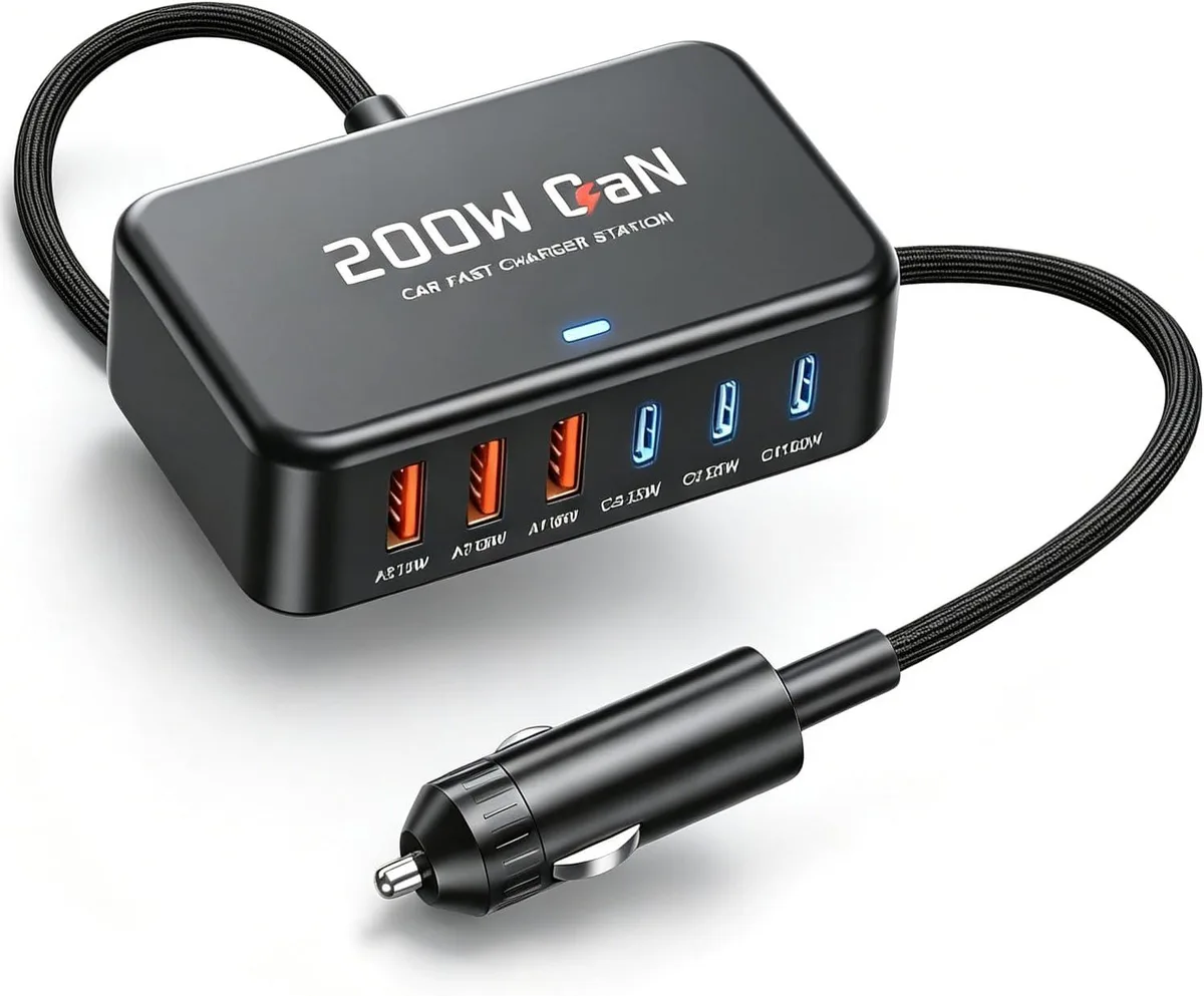 Leelbox Leelbox 200W 6-Port USB Car Charger 12V 24V — product photo