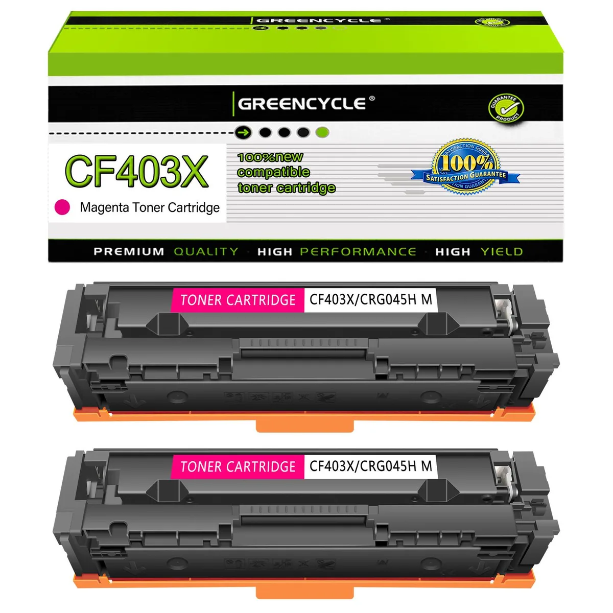GREENCYCLE GREENCYCLE 2 Pack CF403X Magenta Toner Cartridge — product photo