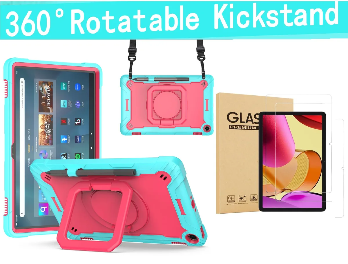 anicestore anicestore 11 inch Laptop Case Teal/Pink 360° Stand 2023 — product photo