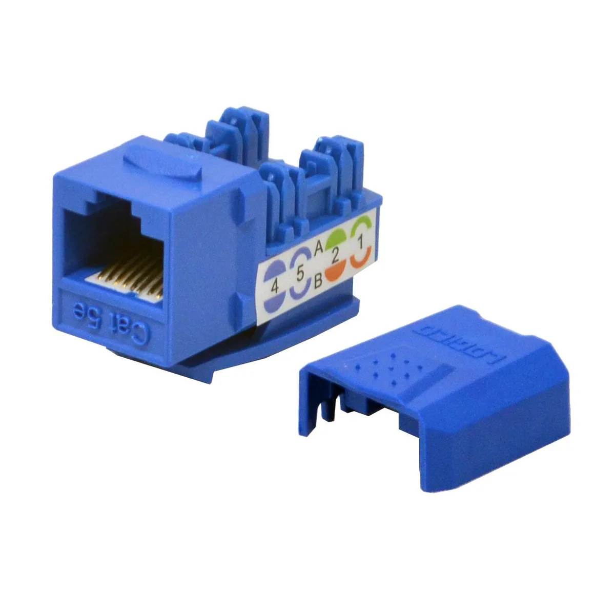 Logico Logico Cat5e Keystone Jack 45 Degree Blue 110 8P8C RJ45 100 Pack — product photo