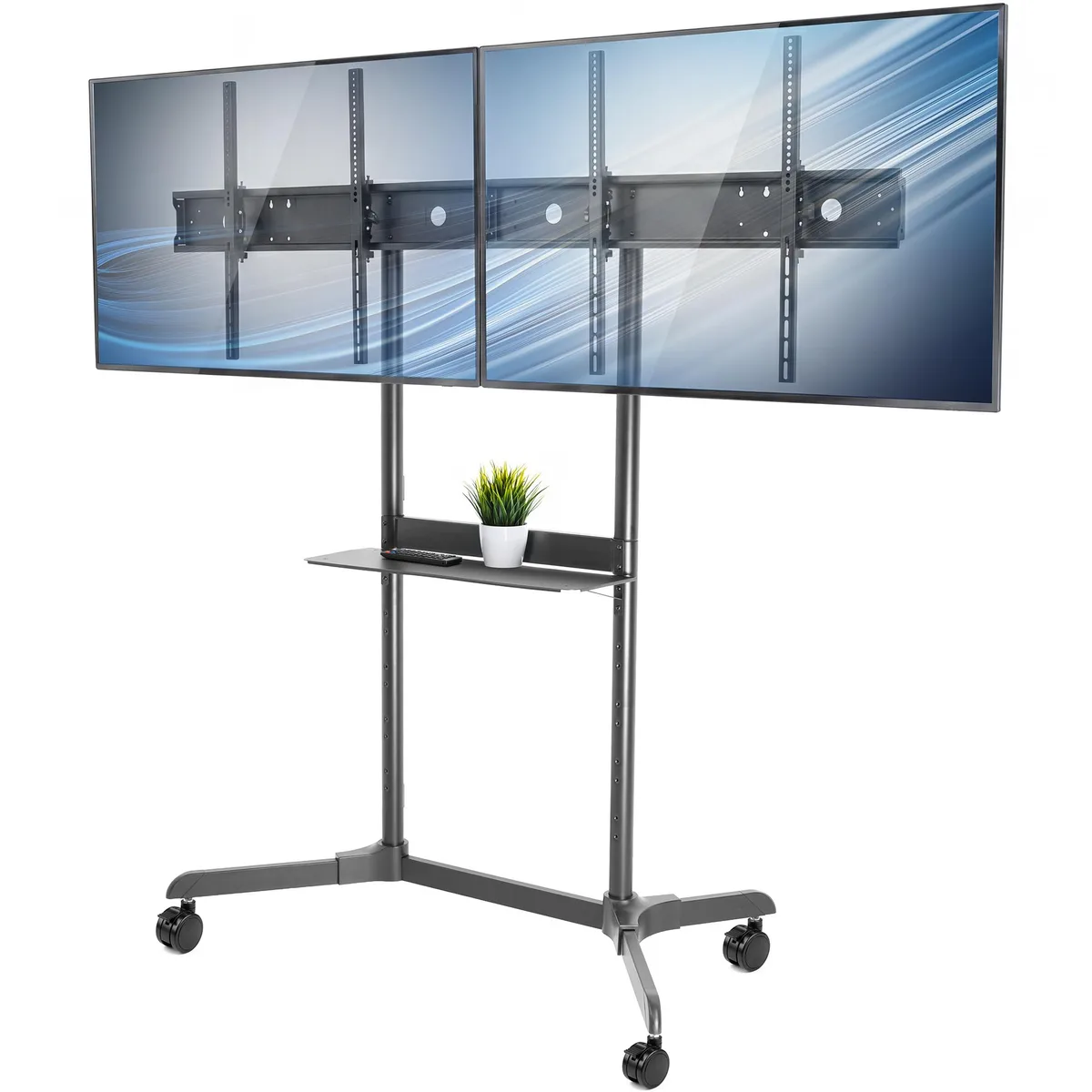 VIVO VIVO STAND-TV255H Dual TV Cart 55" 176 lbs 4 Lockable Casters — product photo