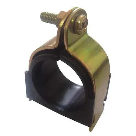 Galvanised steel cushioned clamp with TPE insert for two-inch copper tube