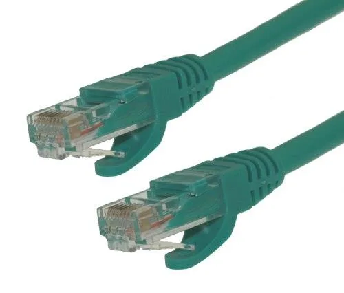 Green Cat6 Ethernet cable, 8 ft, RJ45 connectors, snagless boots