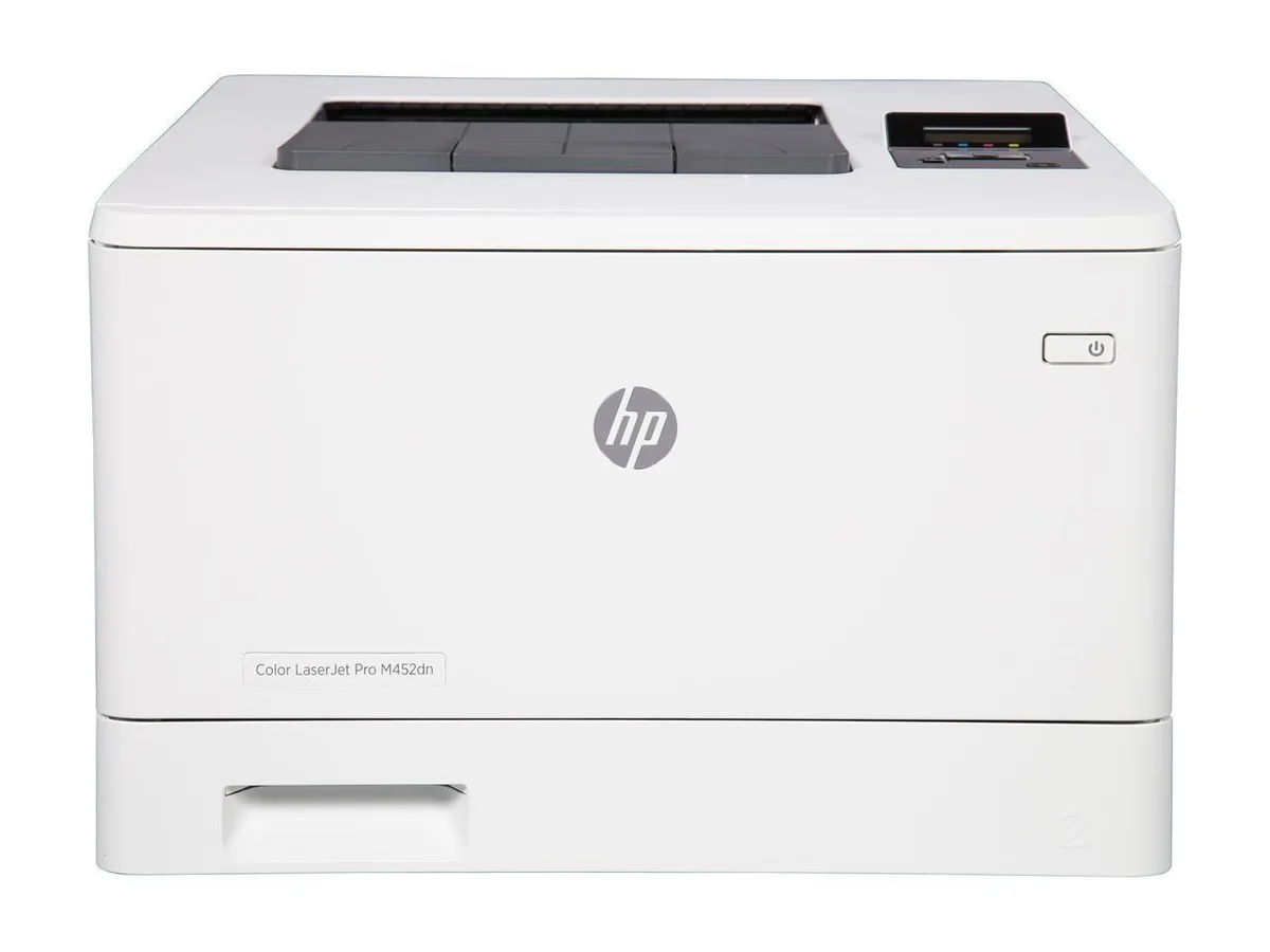 HPE HPE Color LaserJet Pro M452DN laser printer toner bundle — product photo