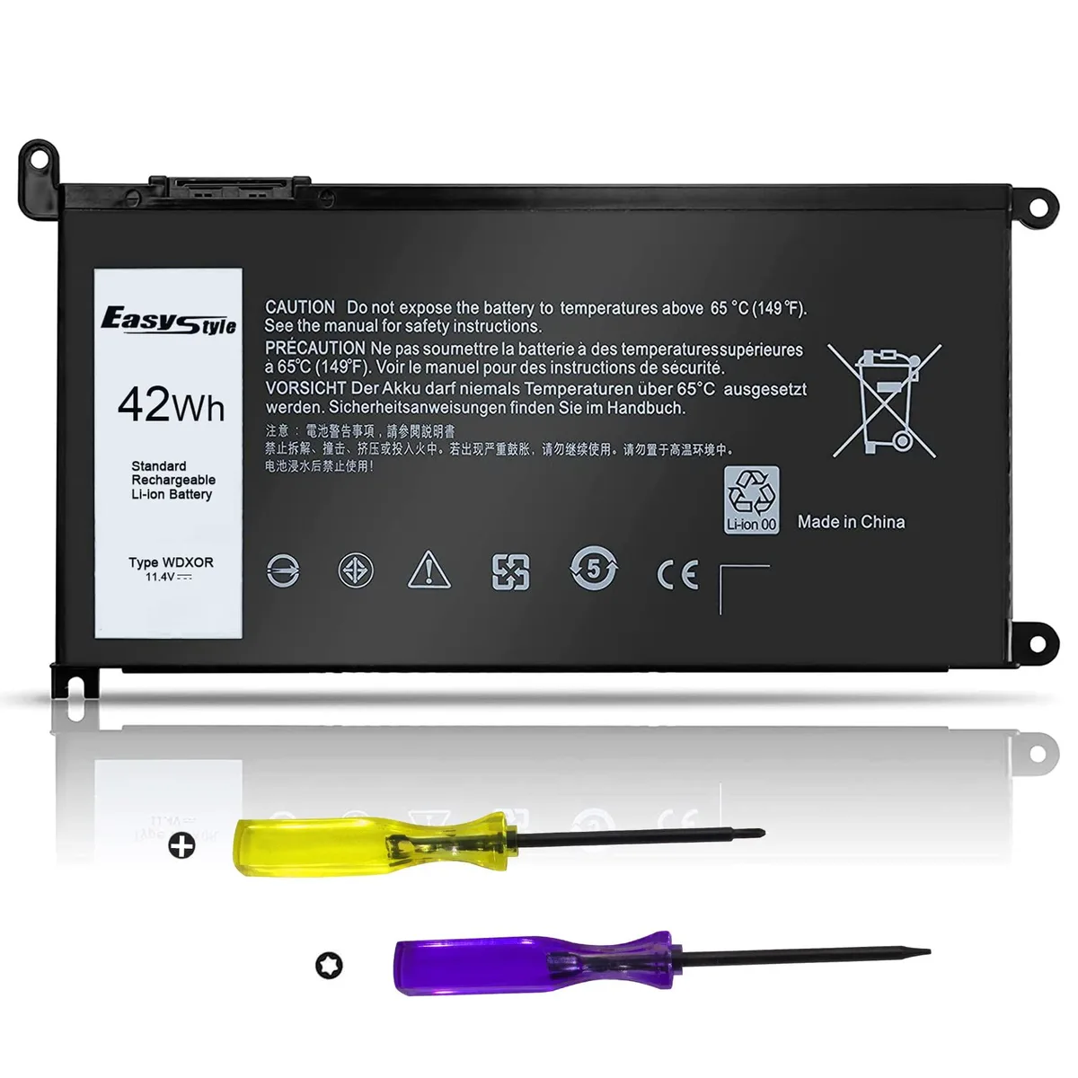  2-Power WDX0R 42Wh 11.4V laptop battery — product photo