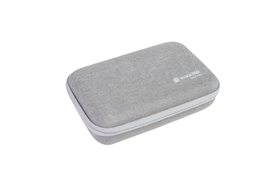 Compact fabric carry case with zipper and wrist strap