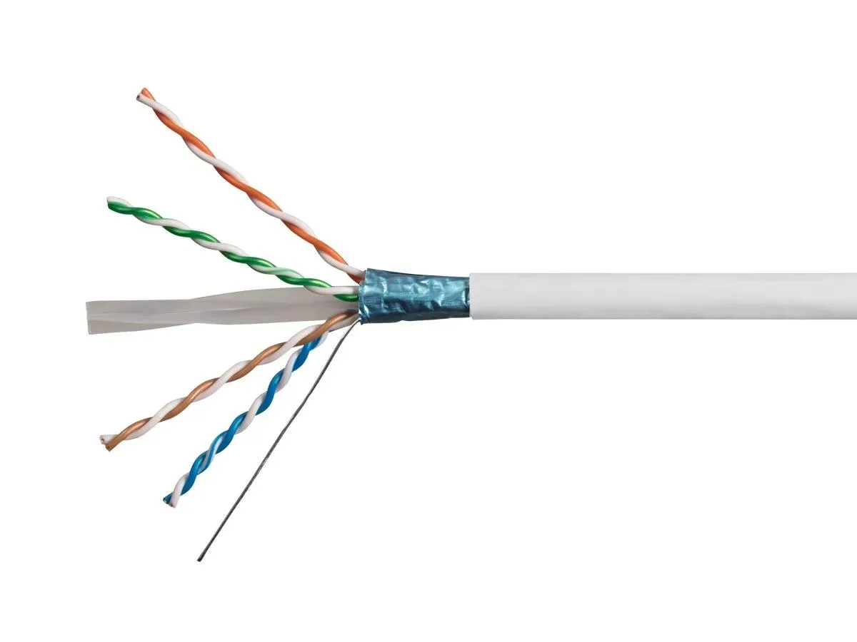 Monoprice Inc. Monoprice 142347 Cat6A Ethernet Bulk Cable 500 ft White Solid 550MHz F/UTP CMR 23AWG Pure Bare Copper — product photo