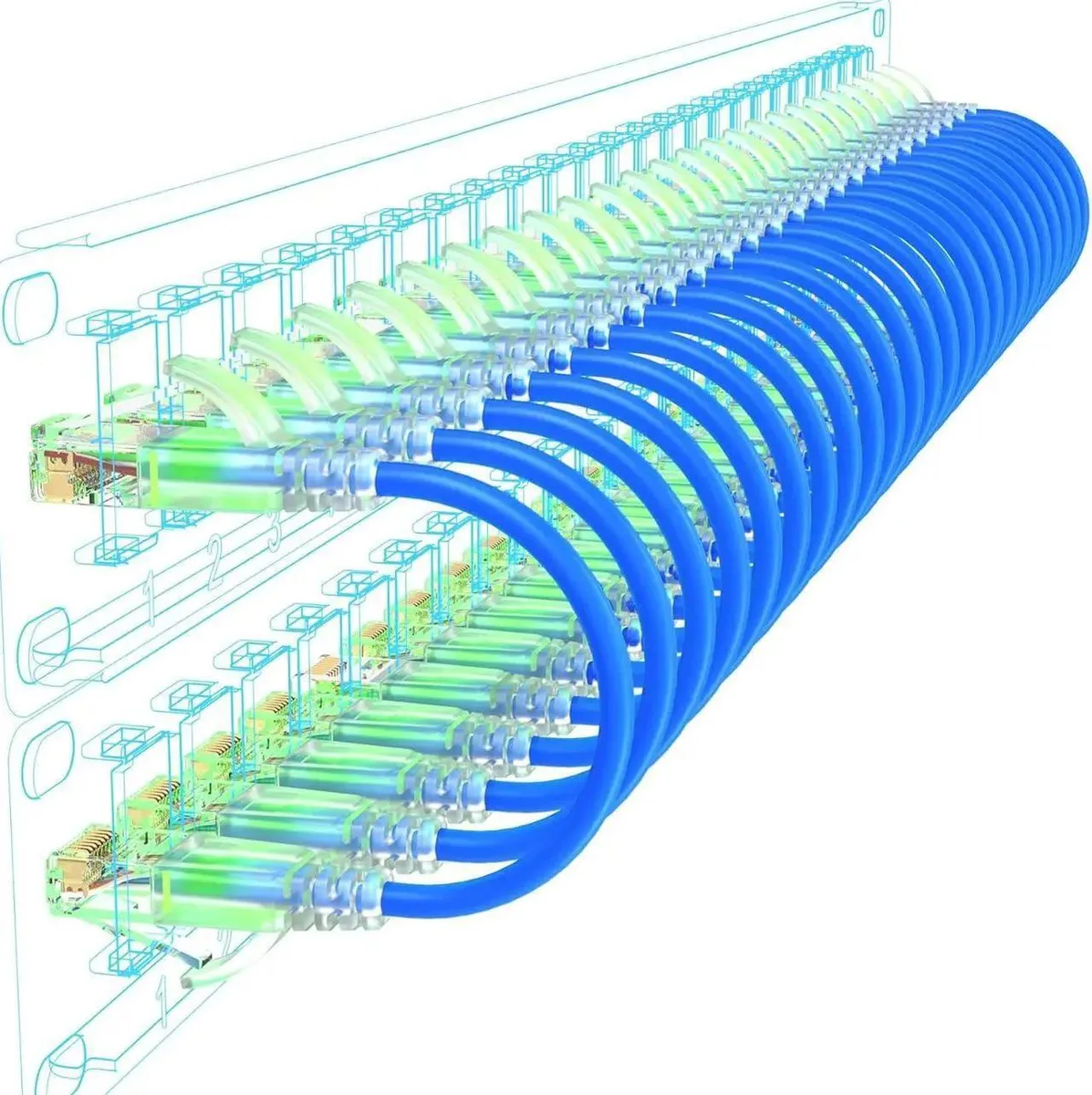 Vszerda Vszerda Cat6a Slim Patch Cable 24 Pack 28AWG 10G 550MHz Blue — product photo