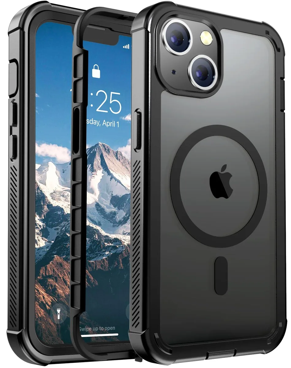  jaroco iPhone 13 Case 6.1" Black Magnetic 2-Layer Military Drop Protection — product photo