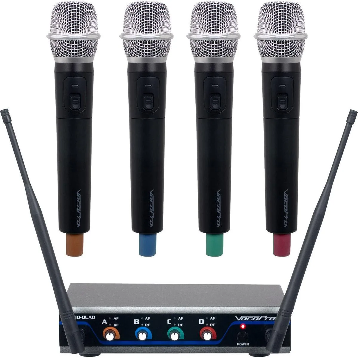 VocoPro VocoPro Digital-Quad-H2 4-channel 24-bit UHF wireless handheld microphone system — product photo