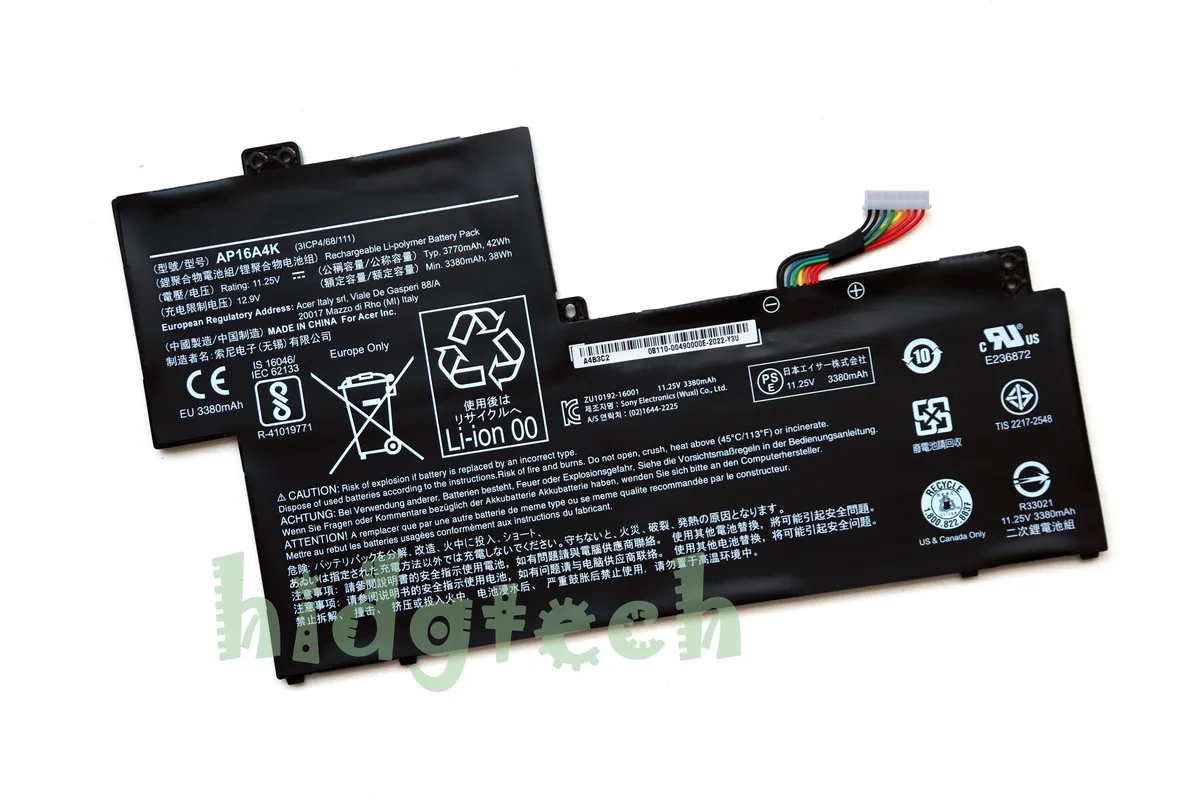 Beisite Beisite AP16A4K 42Wh laptop battery 3ICP4/68/111 — product photo