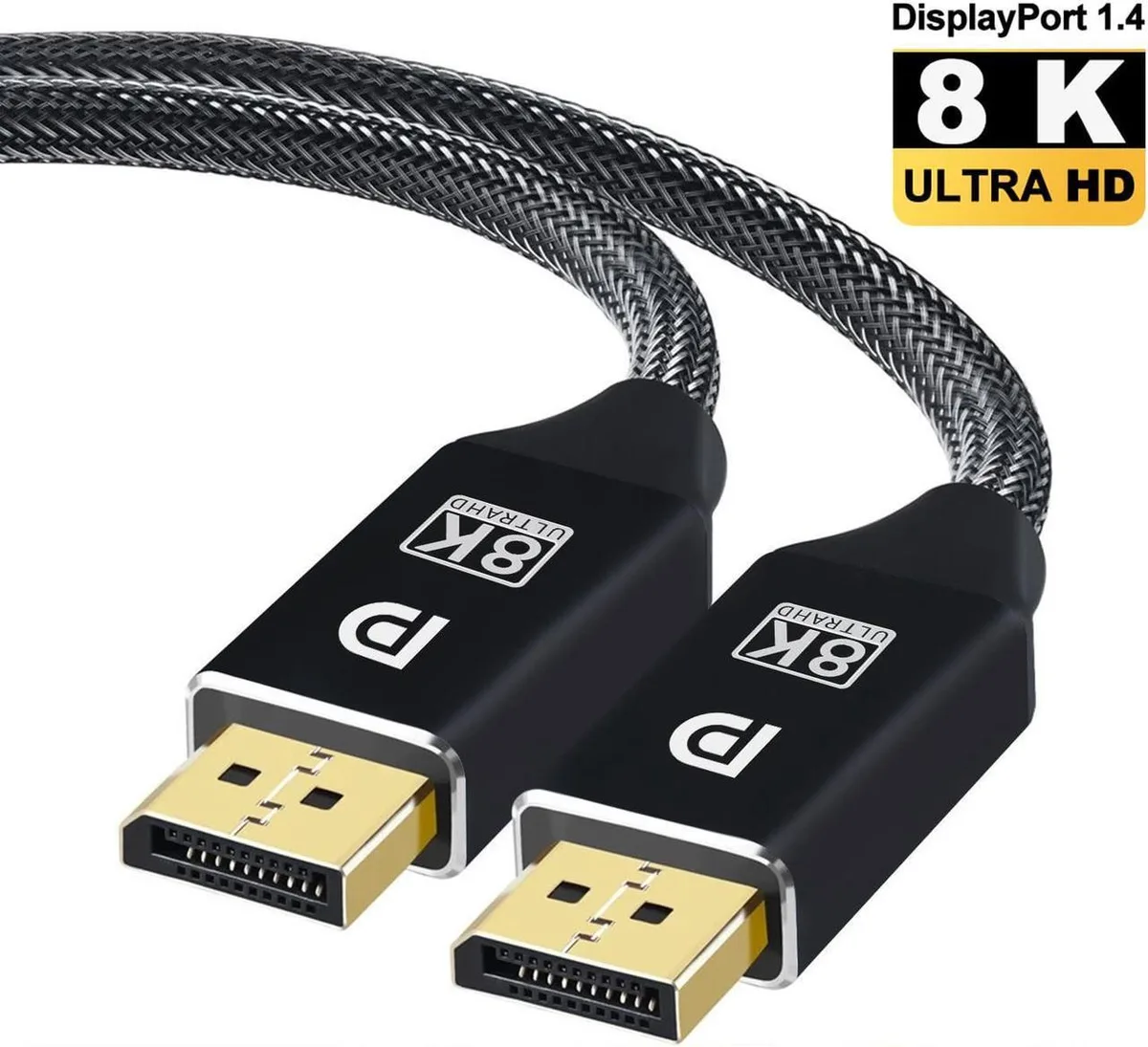 Aomoproing Aomoproing DisplayPort Cable 1.4 6.6FT 32.4Gbps 8K@60Hz HBR3 Black — product photo