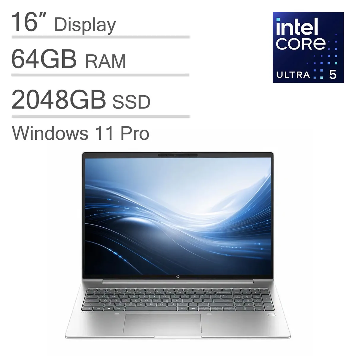HP HP ProBook 4 G1i business laptop, Intel Core Ultra 5 225U, 64GB DDR5, 2TB NVMe, 16" WUXGA IPS, Windows 11 Pro — product photo