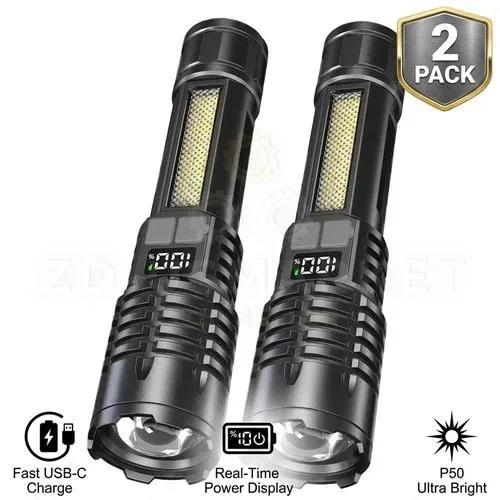 NShi NShi 990000000 Lumen LED Tactical Flashlight Rechargeable Work Light — product photo