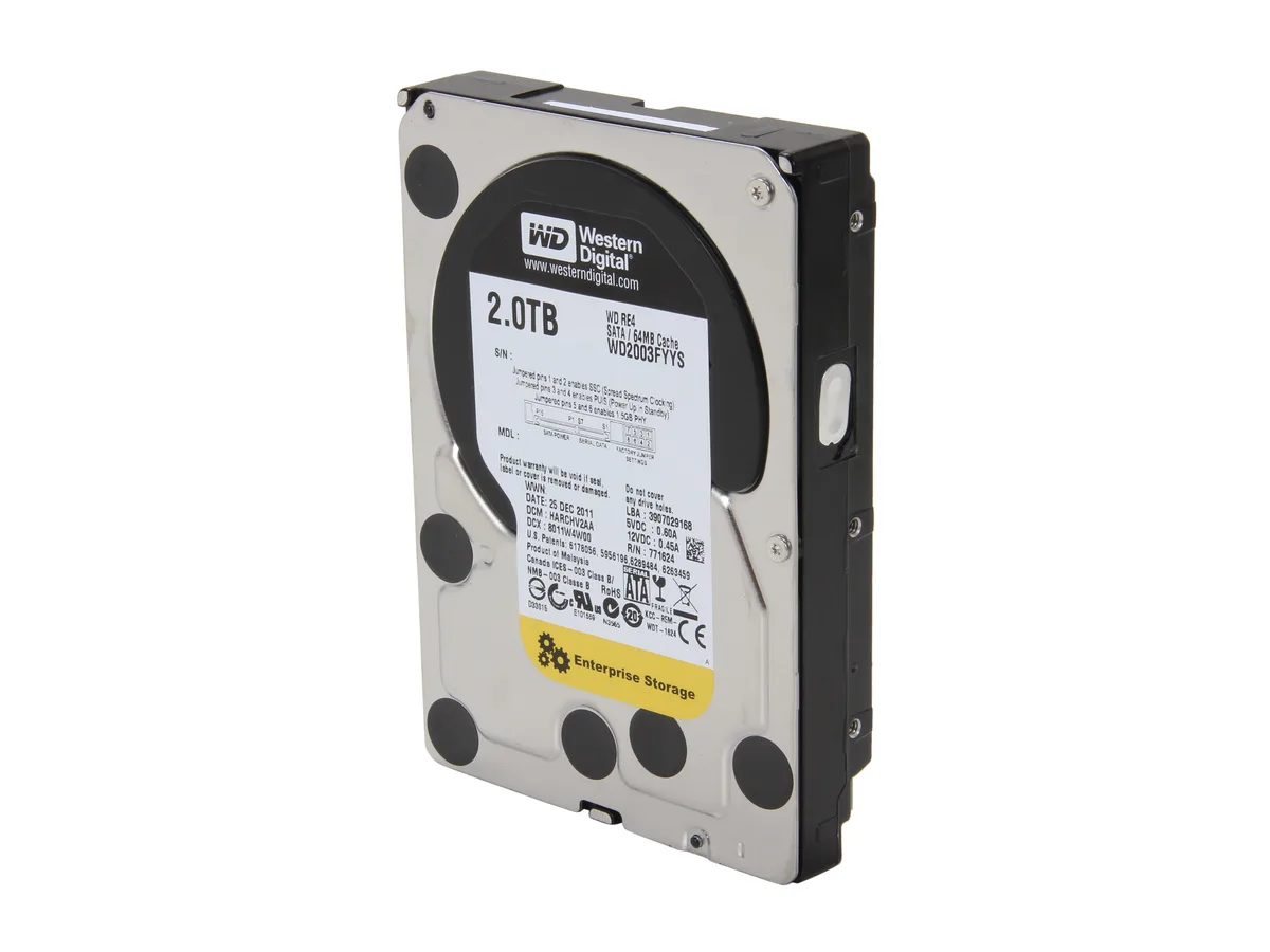 Western Digital Western Digital WD RE4 WD2003FYYS 2TB 7200 RPM 64MB Cache SATA 3.0Gb/s 3.5" internal hard drive — product photo