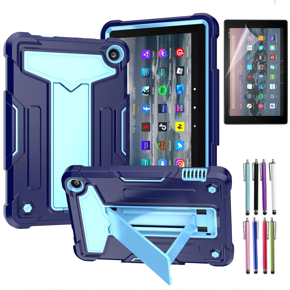 anicestore anicestore Laptop Case for Fire 7 12th Gen 2022 Navy Blue/Light Blue — product photo